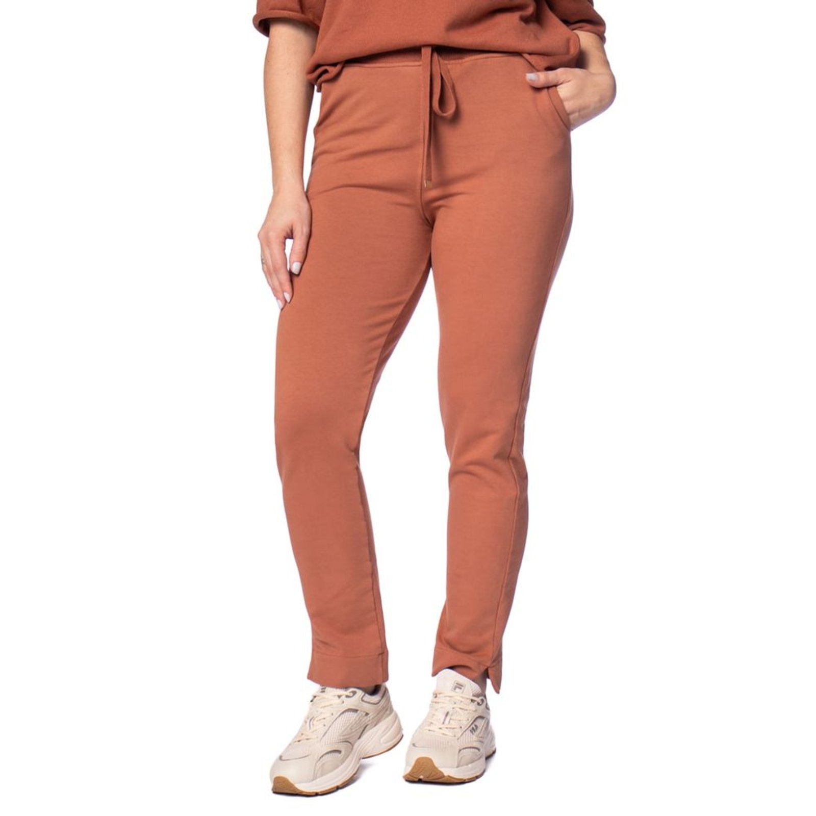 Calça Feminina Biamar Reta Moletom Terracota
