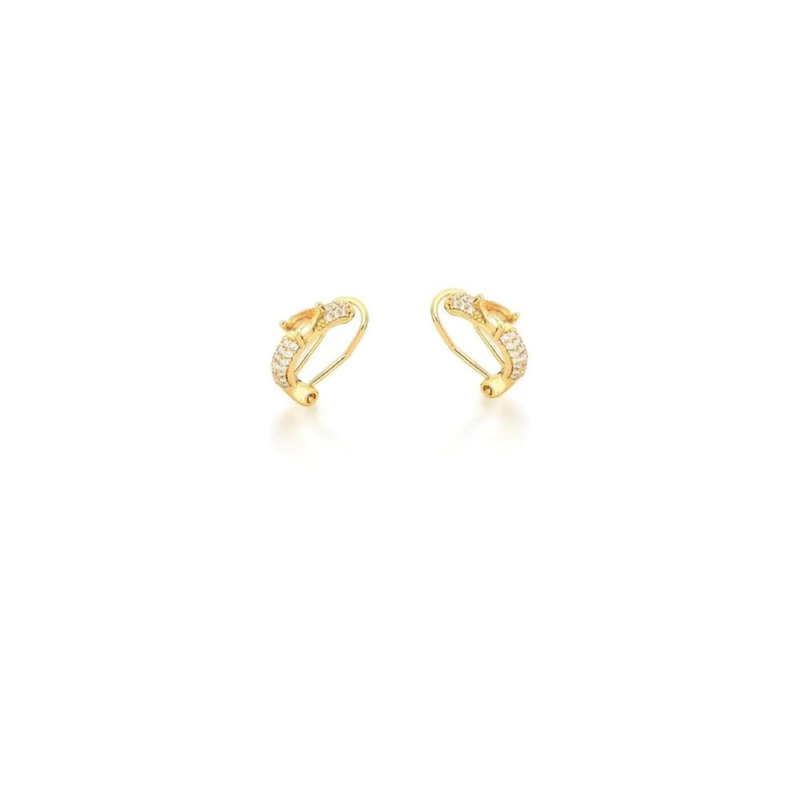 Infantil – Piercing de Pressão Cravejado com Gota Dourado e Zircônias Banhado a Ouro 18K Ania Store