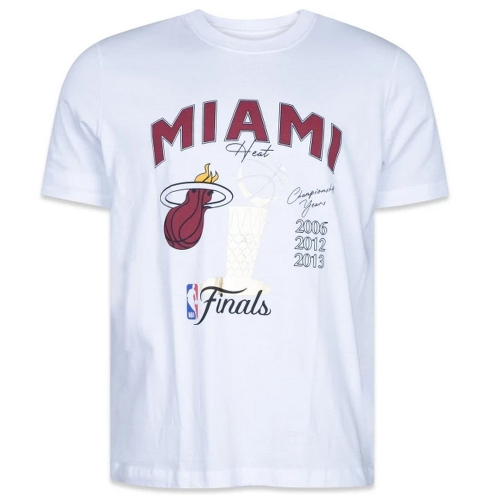 Camiseta New Era Regular Miami Heat Branco