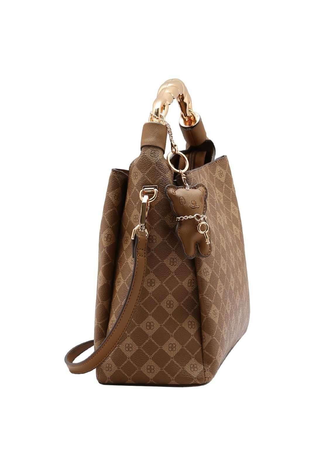 Vista 3 Bolsa Feminina Chenson Monograma Elemento Gráfico 3485388 Natural castanho natural Chenson castanho natural