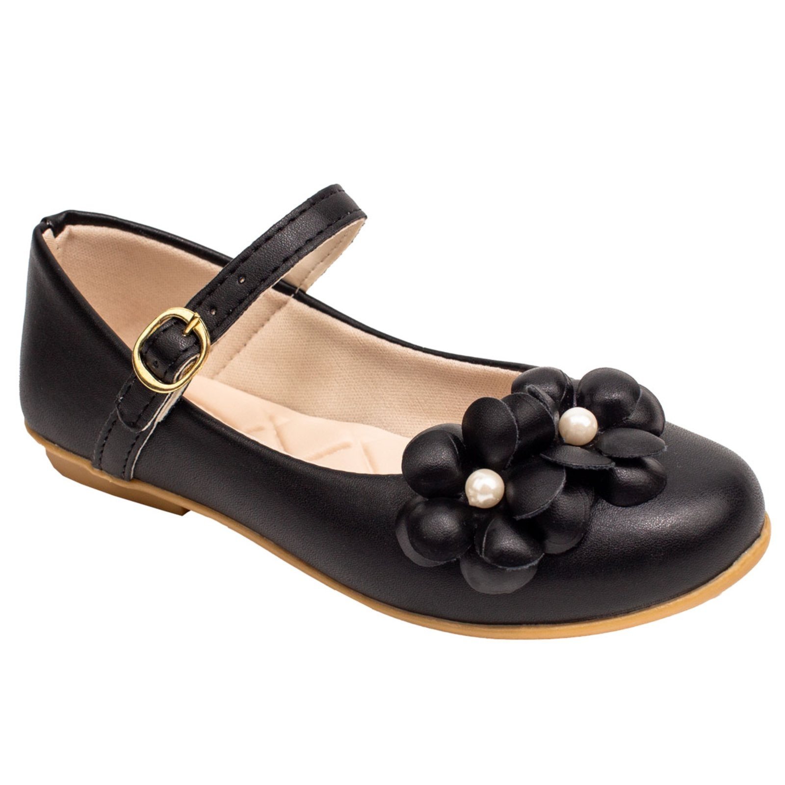 Infantil – Sapatilha Casual Festa Flor Dupla Moldada Moda Confortável 3003 – Preto
