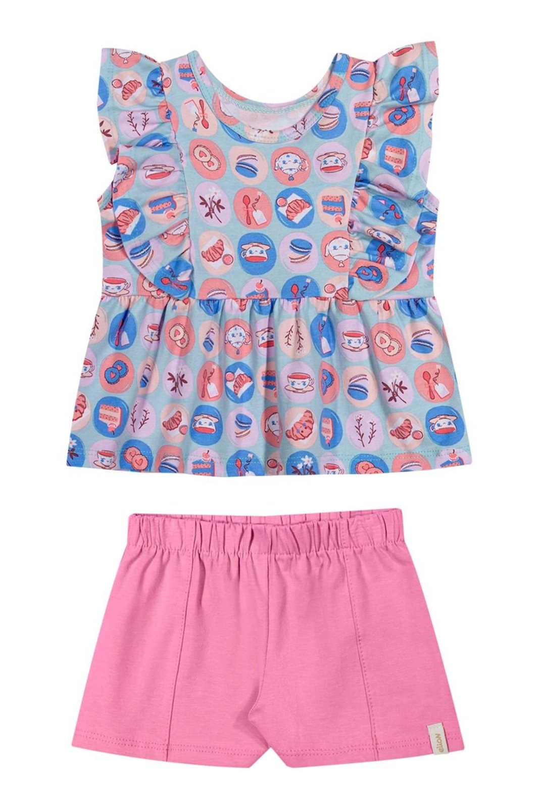 Infantil - Conjunto Menina Confeitos Elian Azul