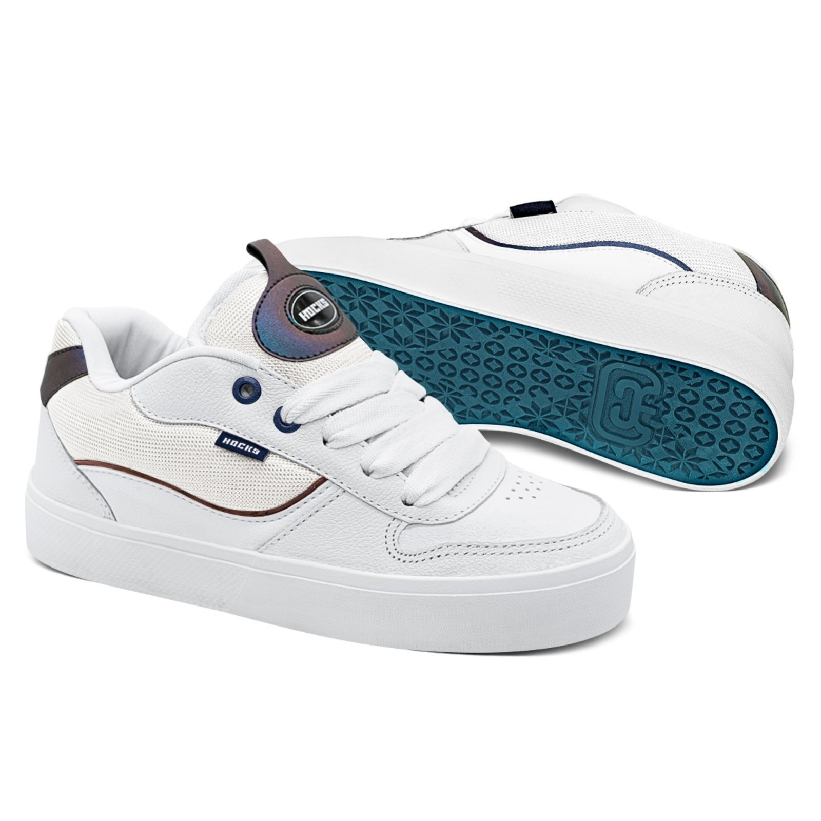 Tênis Hocks Puff Unissex Camurça Safira Branco