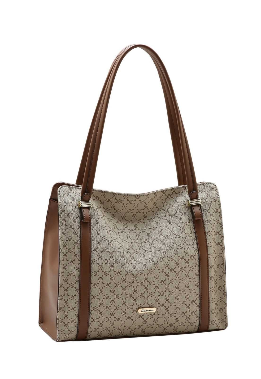 Bolsa Feminina Chenson Ombro New Elemento Gráfico 3485883 Bege