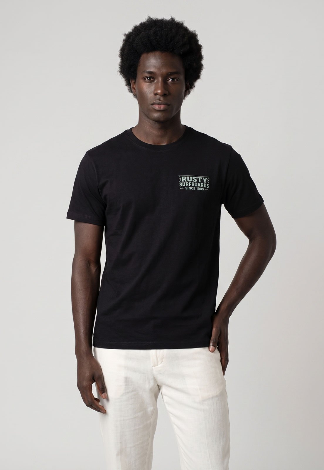Camiseta Masculina Rusty Silk MC Woodcut Preto