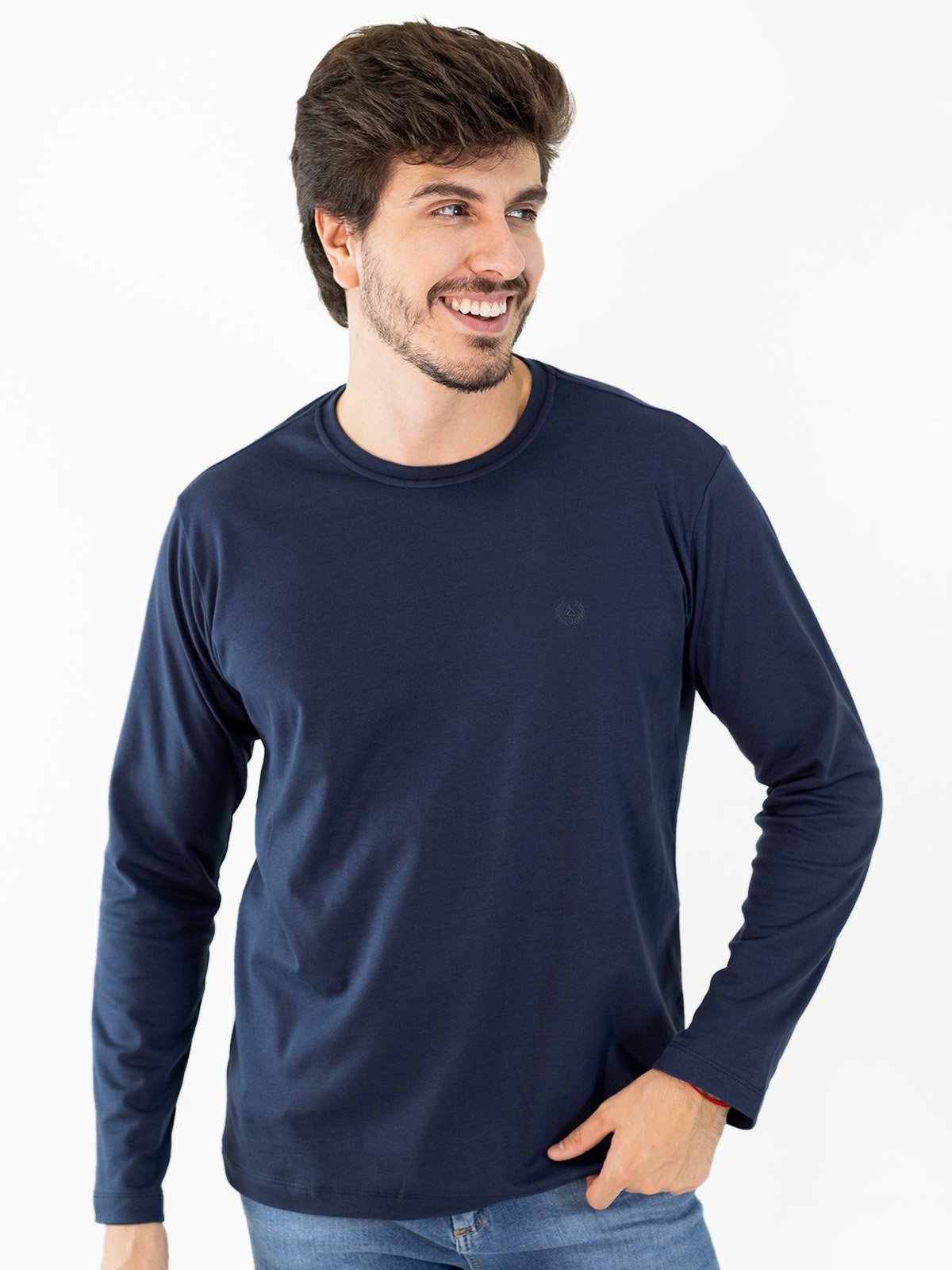Camiseta Masculina Manga Longa Suedine Premium Toque Macio Anticorpus