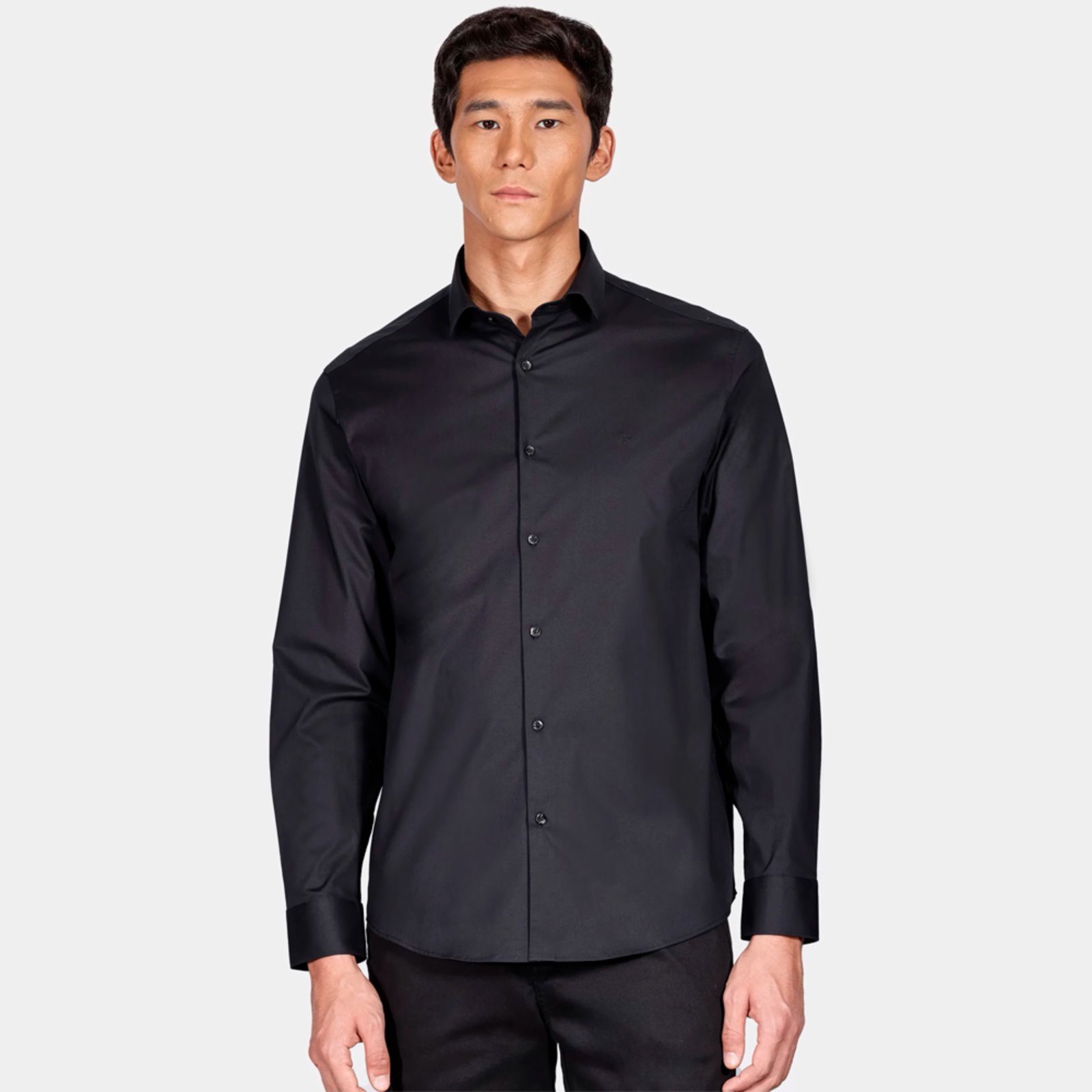Camisa Aramis Reg Tricoline Stretch Pr26 Preto Masculino