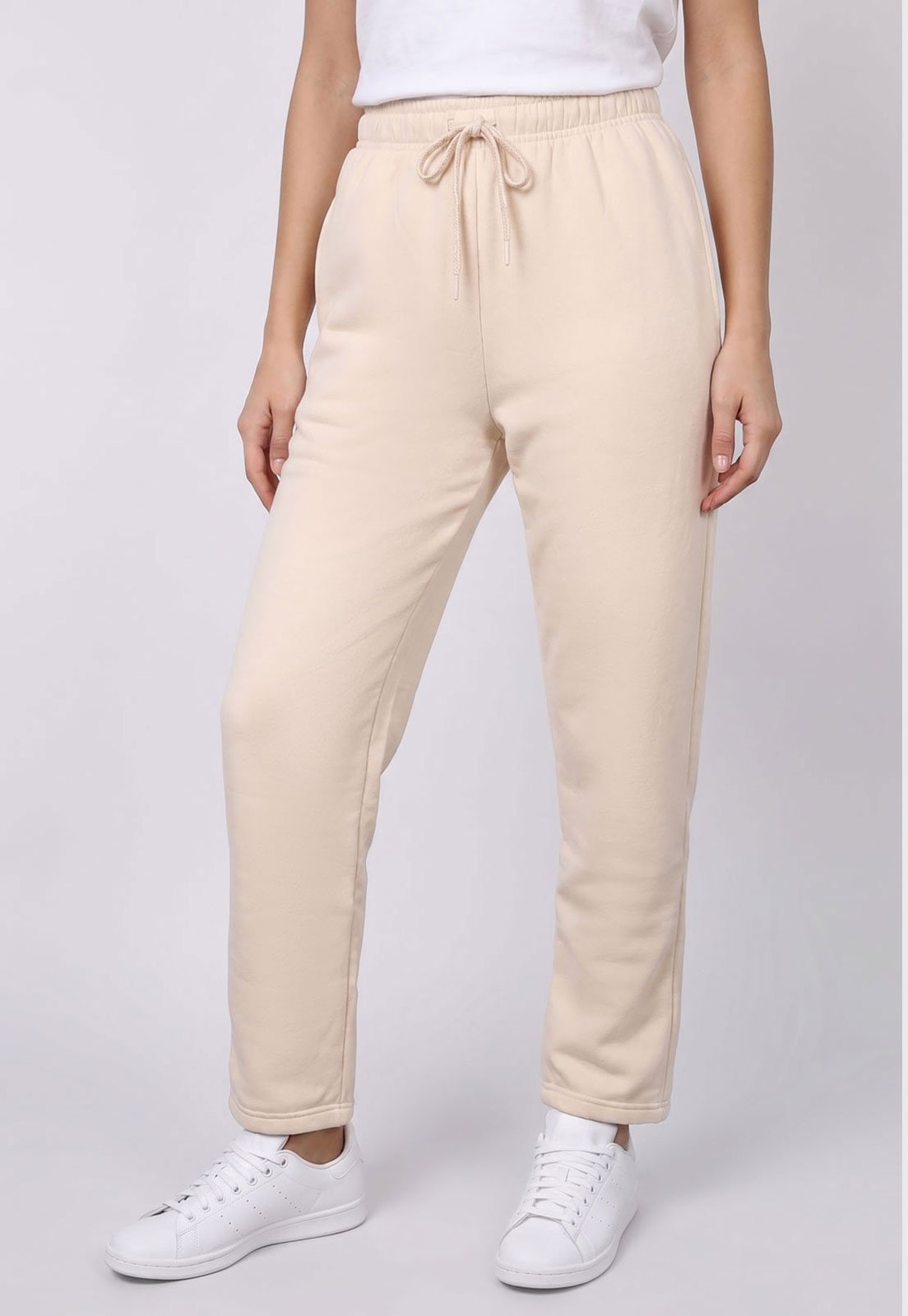 Calça de Moletom Feminina Facinelli Cordão Bege