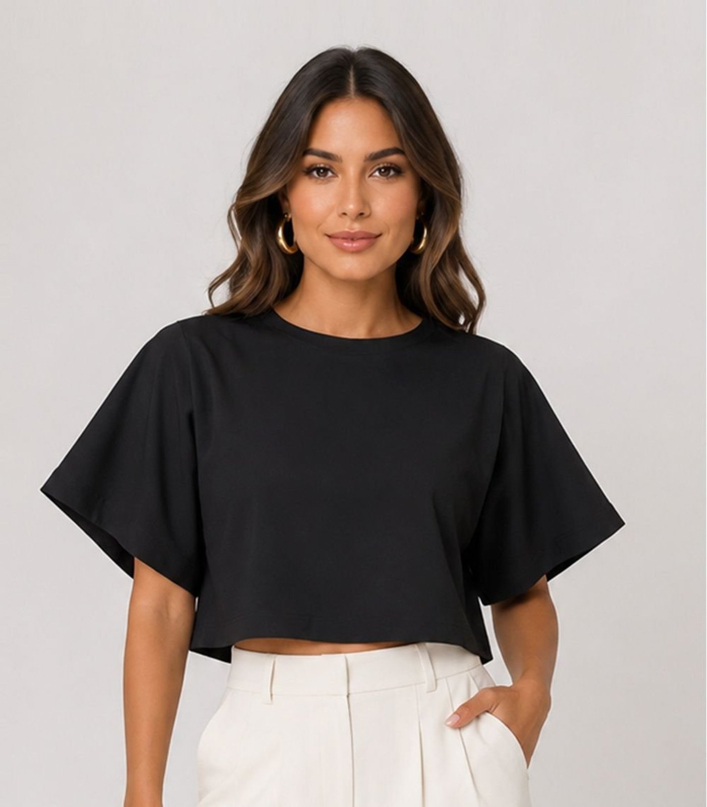 Blusa Feminina Em Malhão Flamé Infinita Cor Preto
