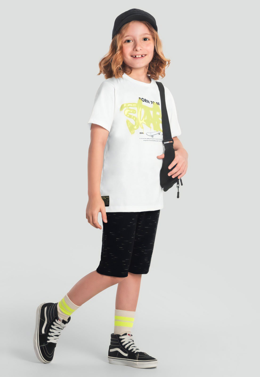 Infantil - Conjunto 2pçs Manga Curta Brandili Color Block Branco