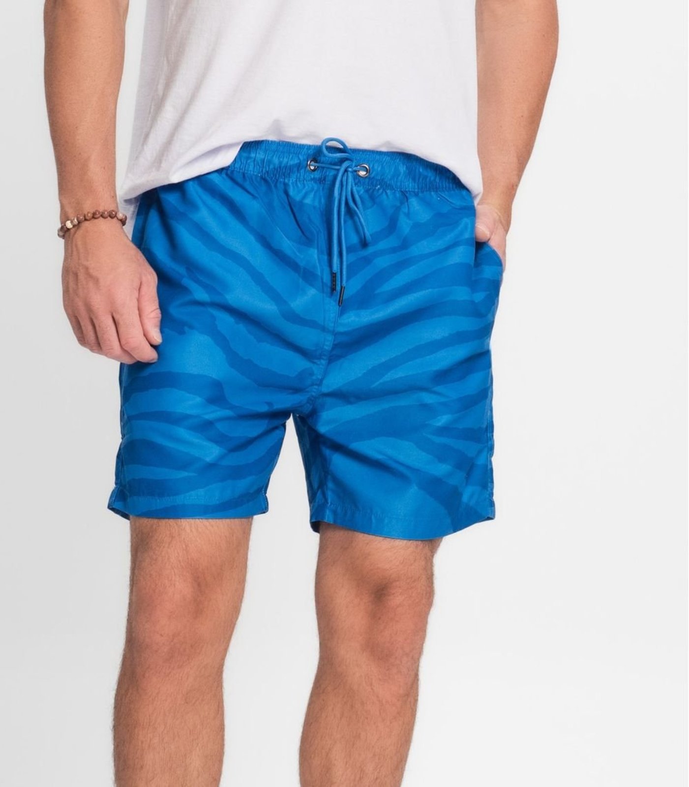 Vista 3 Bermuda Masculina Microfibra Estampada Rovitex azul Rovitex azul