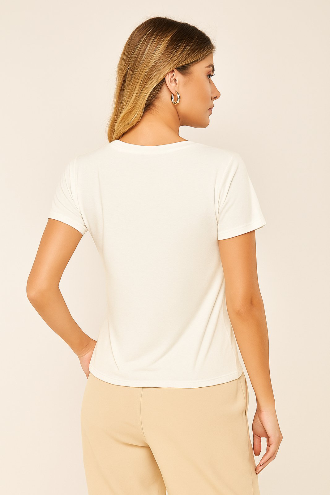 Vista 3 T-Shirt D Bell Outlet Fashion Tshirt Especial Foil - Borboleta Sol e Lua Off- White off-white white D BELL OUTLET FASHION off-white white