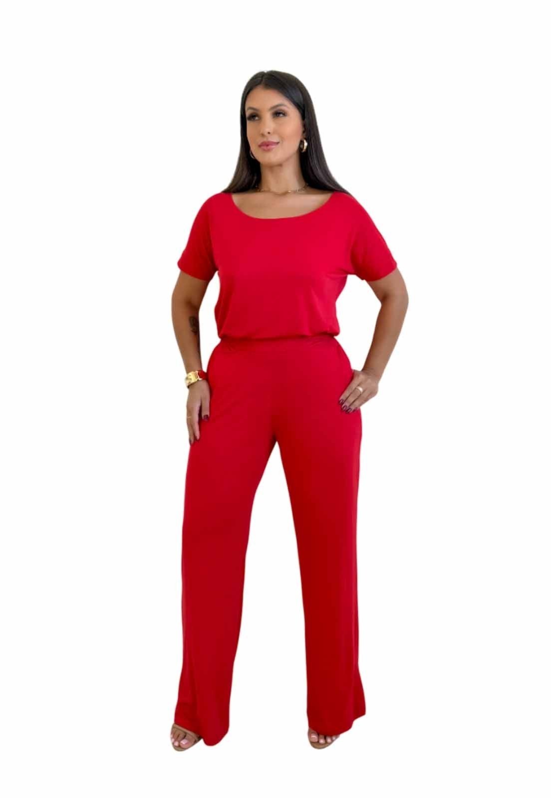 Conjunto Maria Paes Calça e Blusa Vermelho