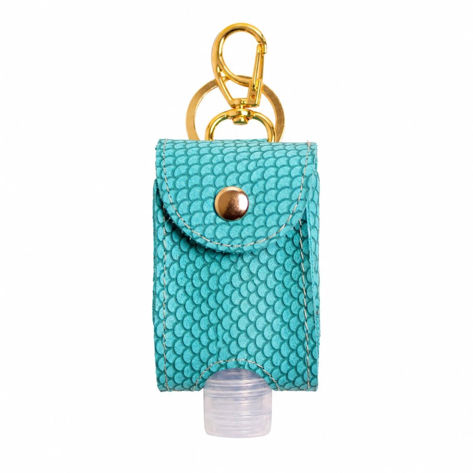 Chaveiro Charm Bag para Álcool Gel em Couro Artlux 8001 Verde Água
