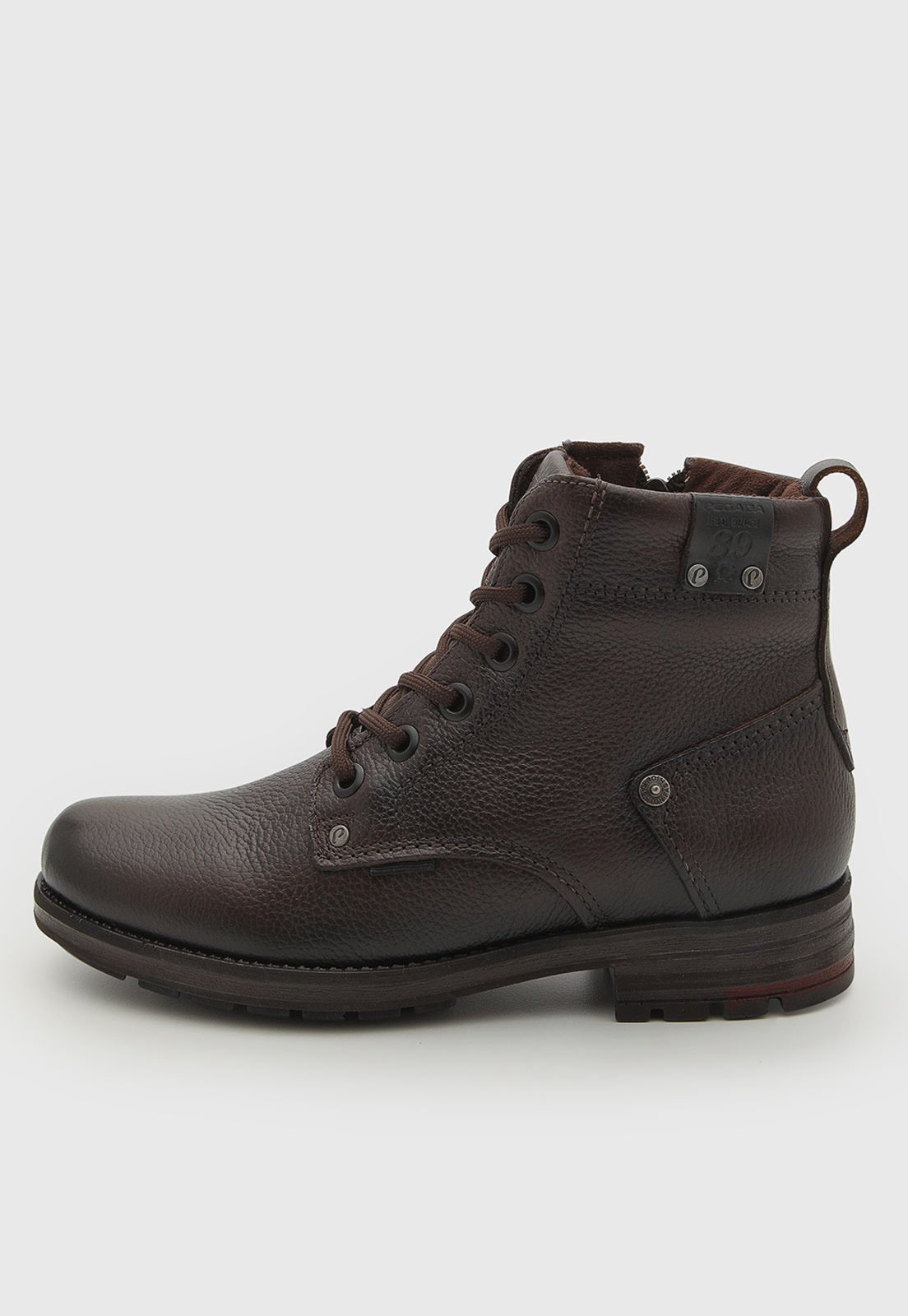 Bota Masculina Pegada Couro Cano Médio Marrom