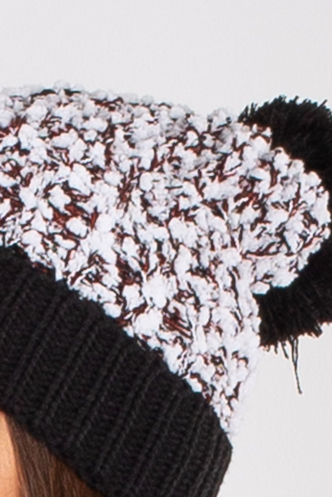 Vista 3 Gorro Enluaze Feminino De Malha Com Pompom 60020 preto Enluaze preto
