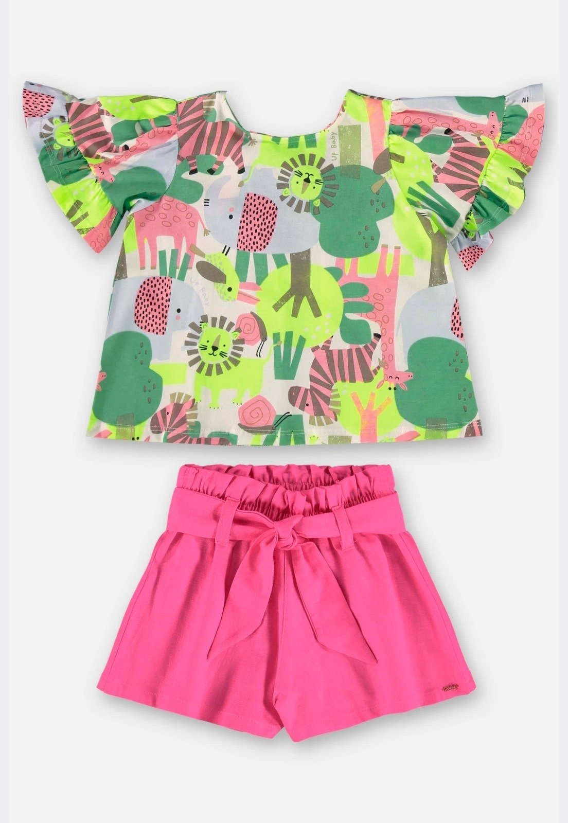 Vista 3 Infantil - Conjunto para Menina com Blusa e Short Up Baby Off-White off-white white Up Baby off-white white