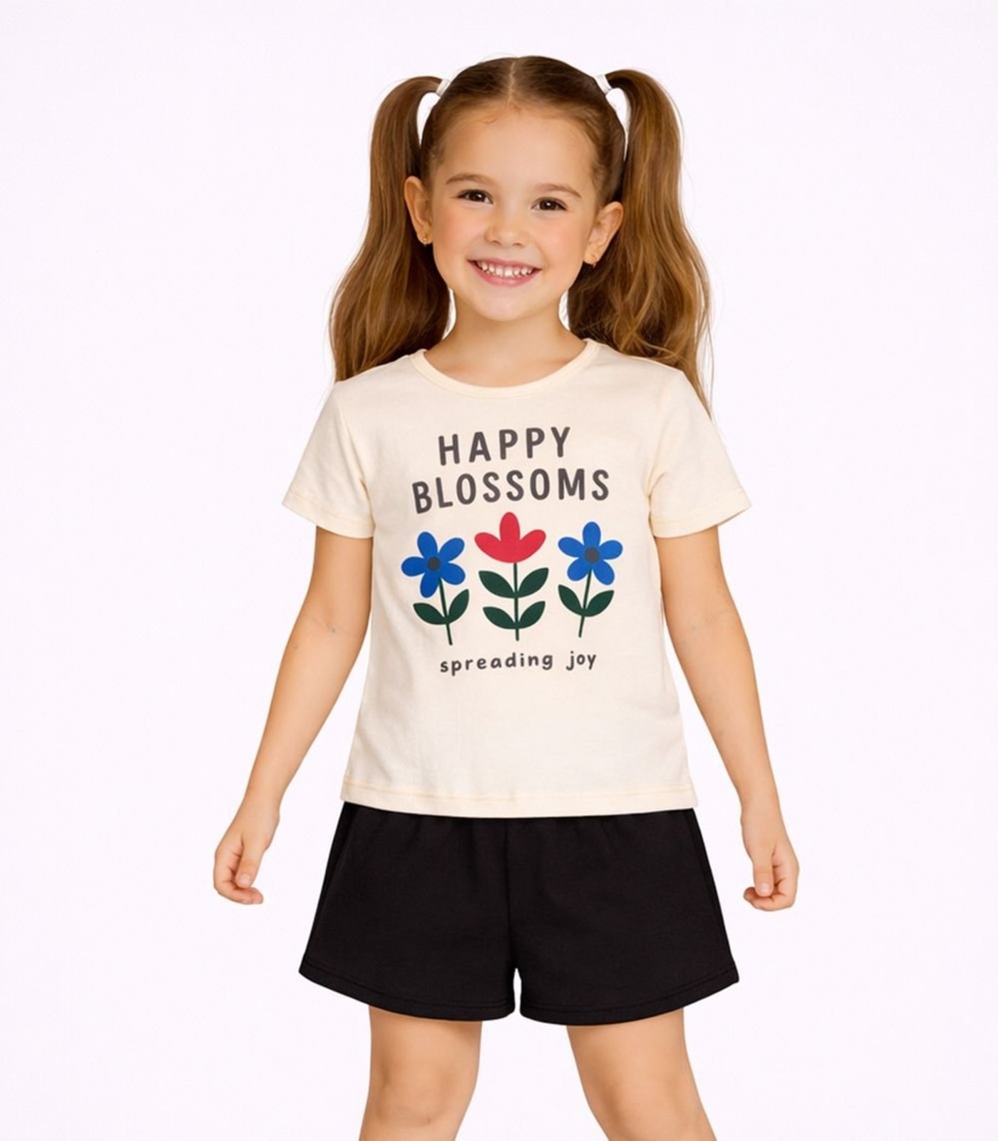 Infantil - Conjunto Menina Short e Blusa Estampada Select Rosa