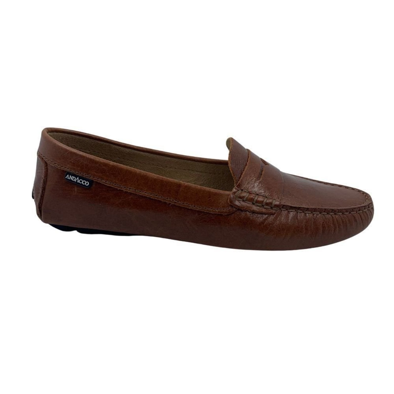 Sapato Mocassim Feminino Couro Andacco Marrom 3348 - Caramelo - Andacco