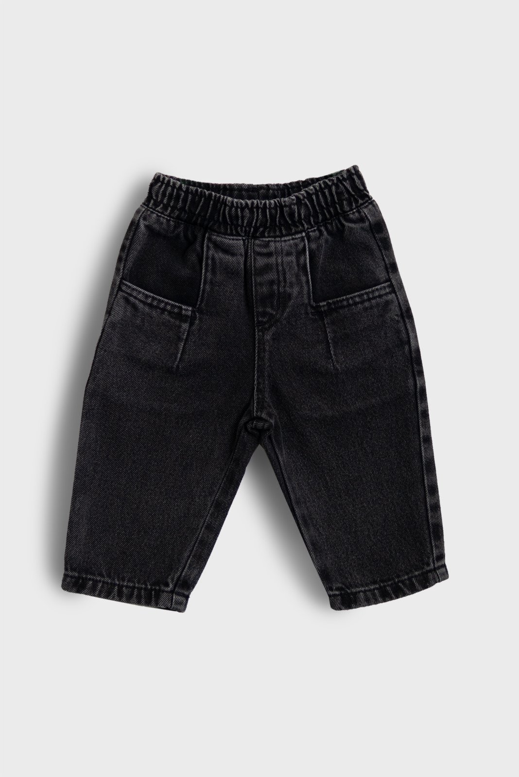 Infantil - Calça Jeans Baggy Preta Com Bolsos Zebra&Friends