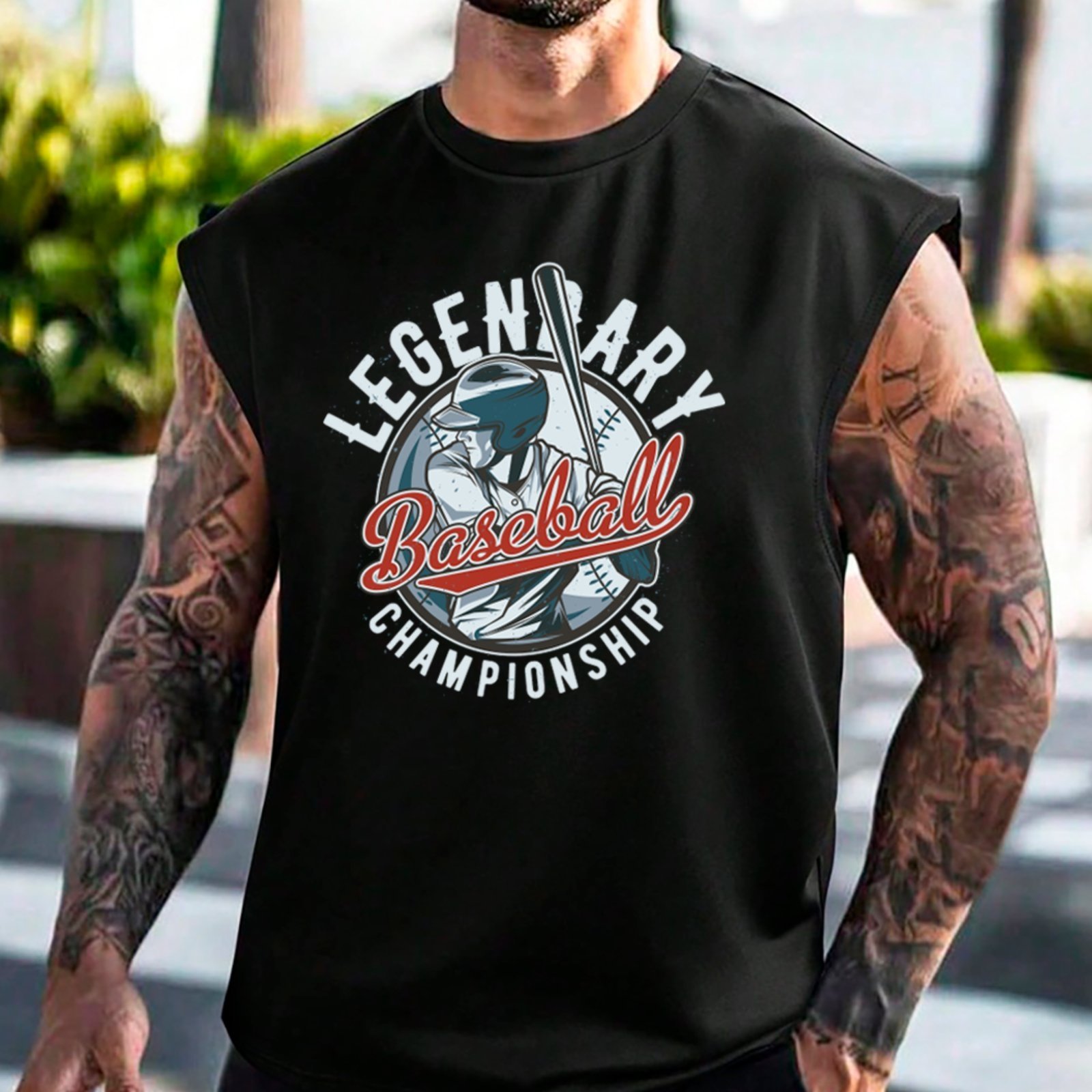 Camiseta Regata Machão Ousy Baseball Vibe Retrô Oversized Masculina Preto