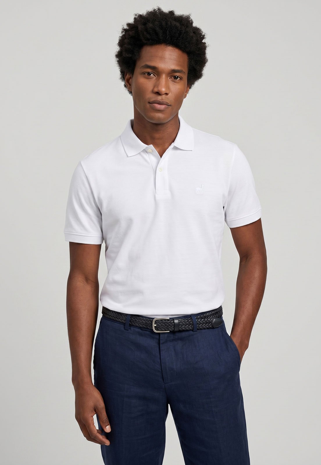 Polo Masculina Zapälla Clássica Logo Branca