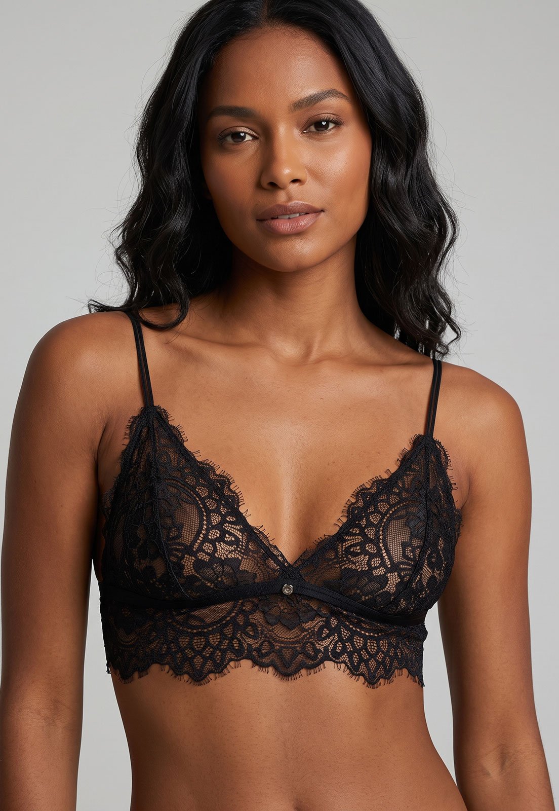 Sutiã Feminino Hope Triângulo Sem Bojo Renda Preto