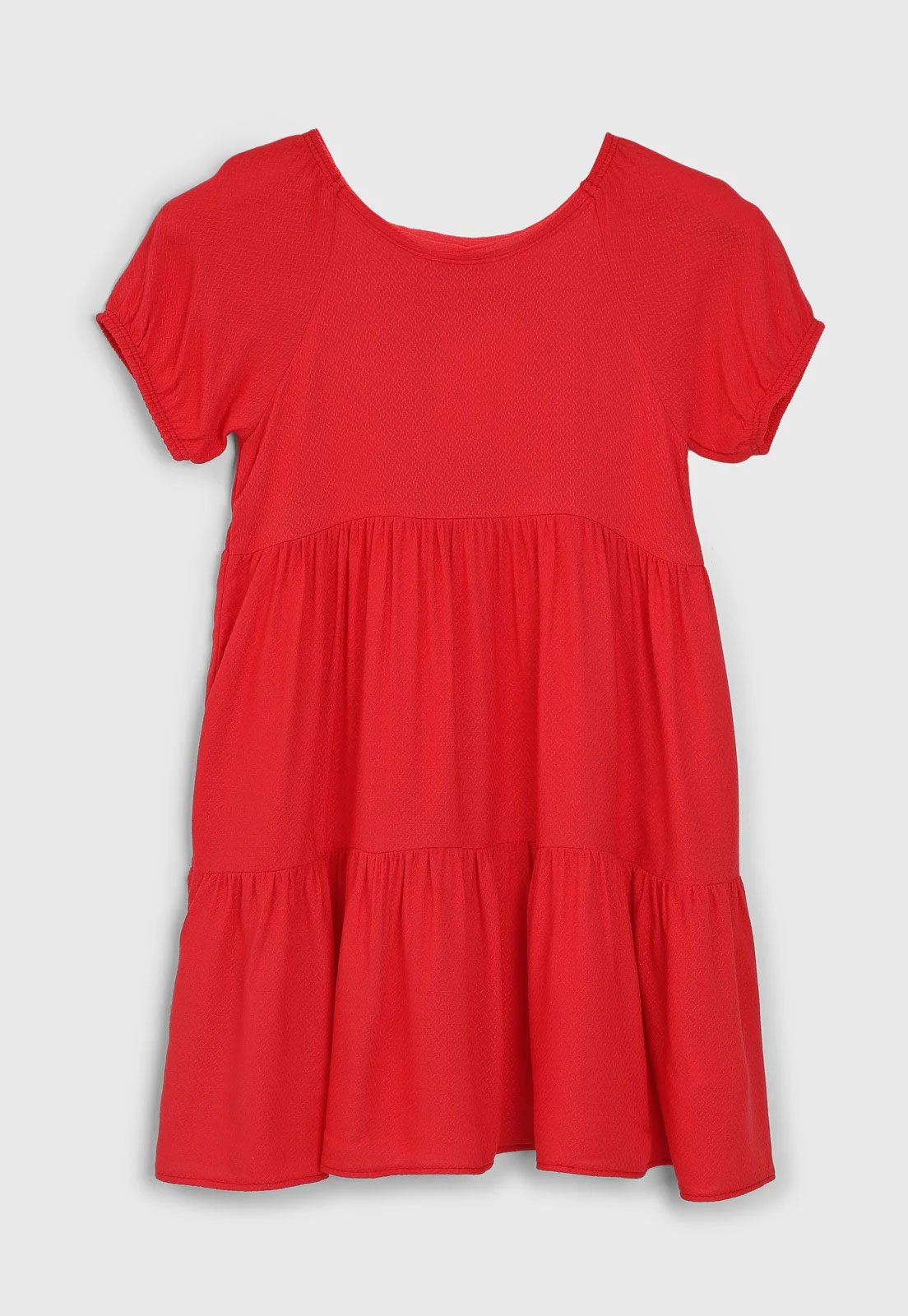 Vista 2 Vestido Kyly Camadas Franzidas Kyly vermelho