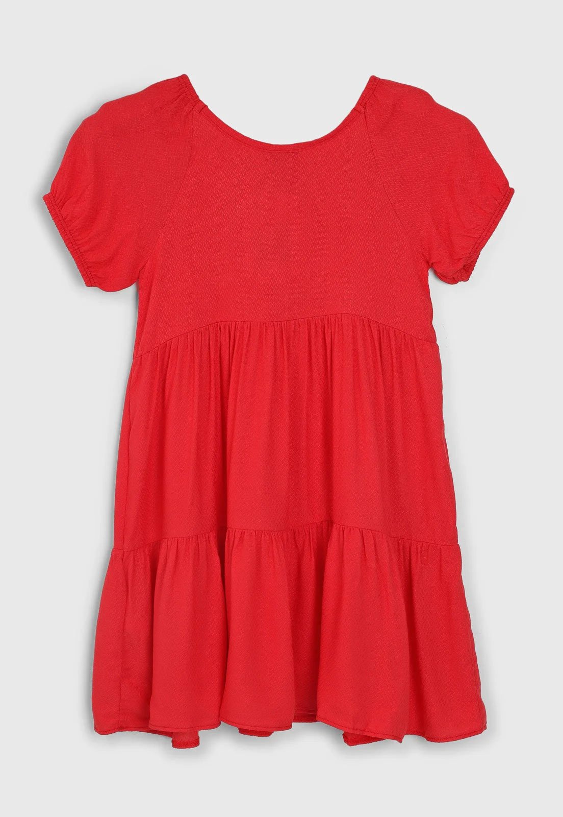 Vista 3 Vestido Kyly Camadas Franzidas Kyly vermelho