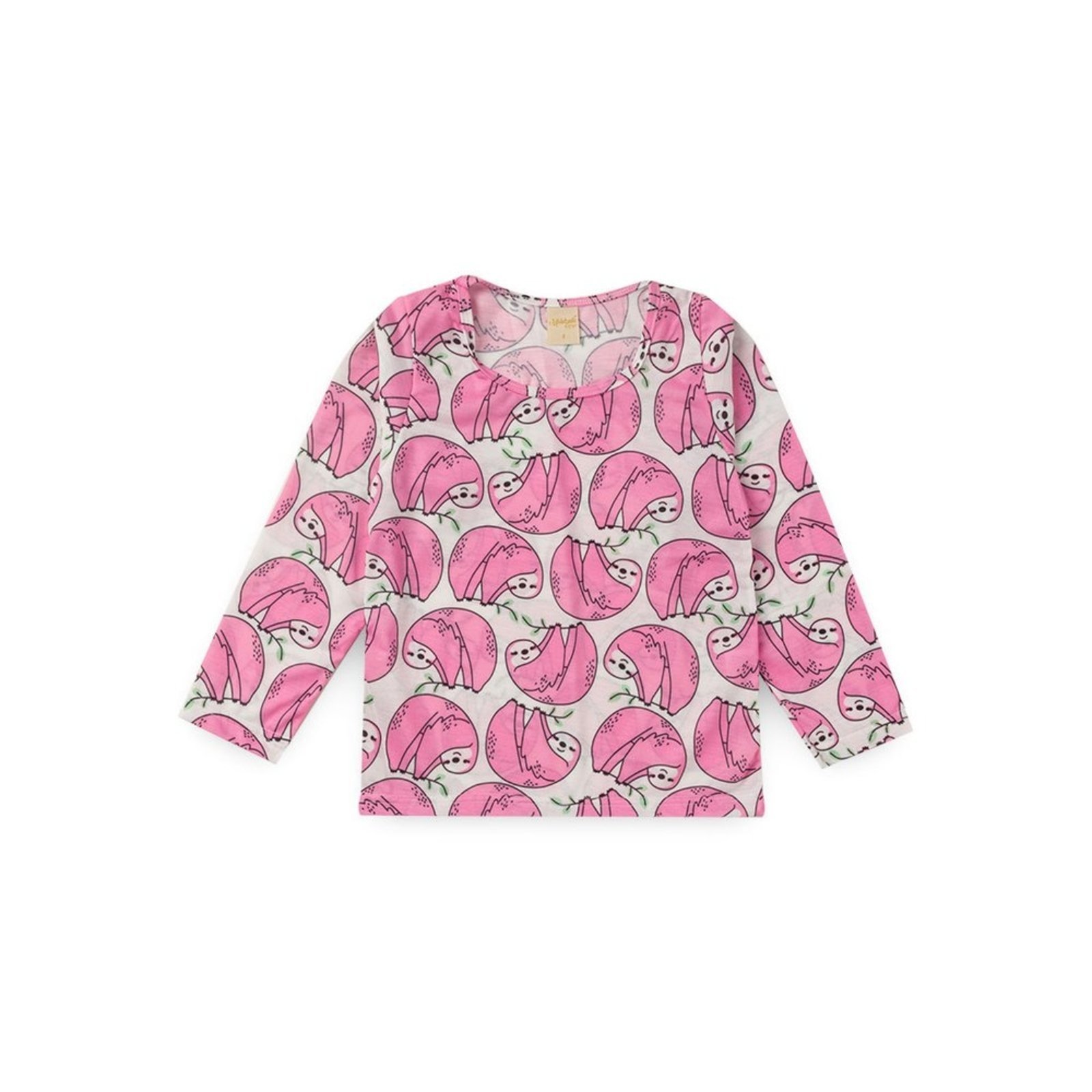 Vista 3 Pijama Molekada Menina Longo Preguiça rosa Molekada rosa