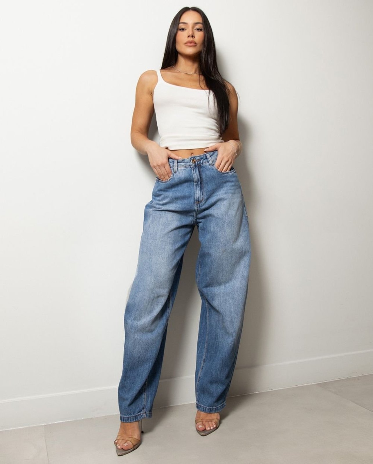 Calça Jeans Fem Balloon 25601 Sky com Bigode Consciência