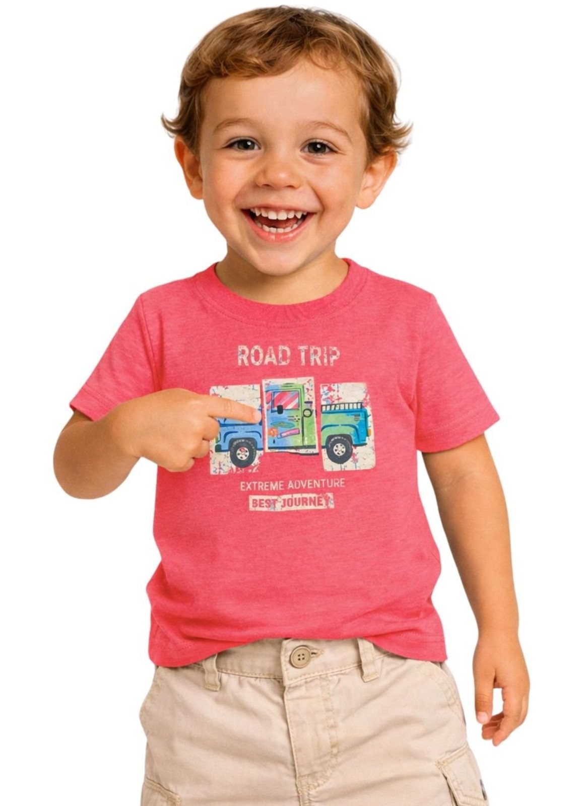 Infantil - Camiseta Menino Divertido Alphabeto Coral