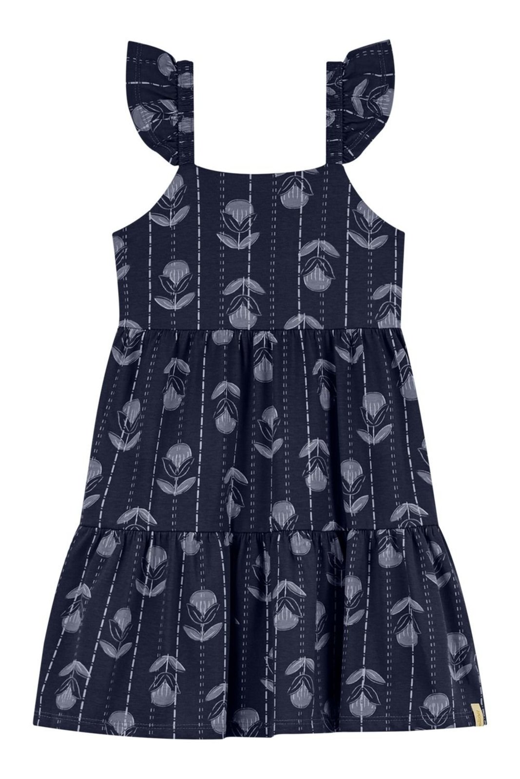 Infantil - Vestido Menina Floral Curto Elian Azul