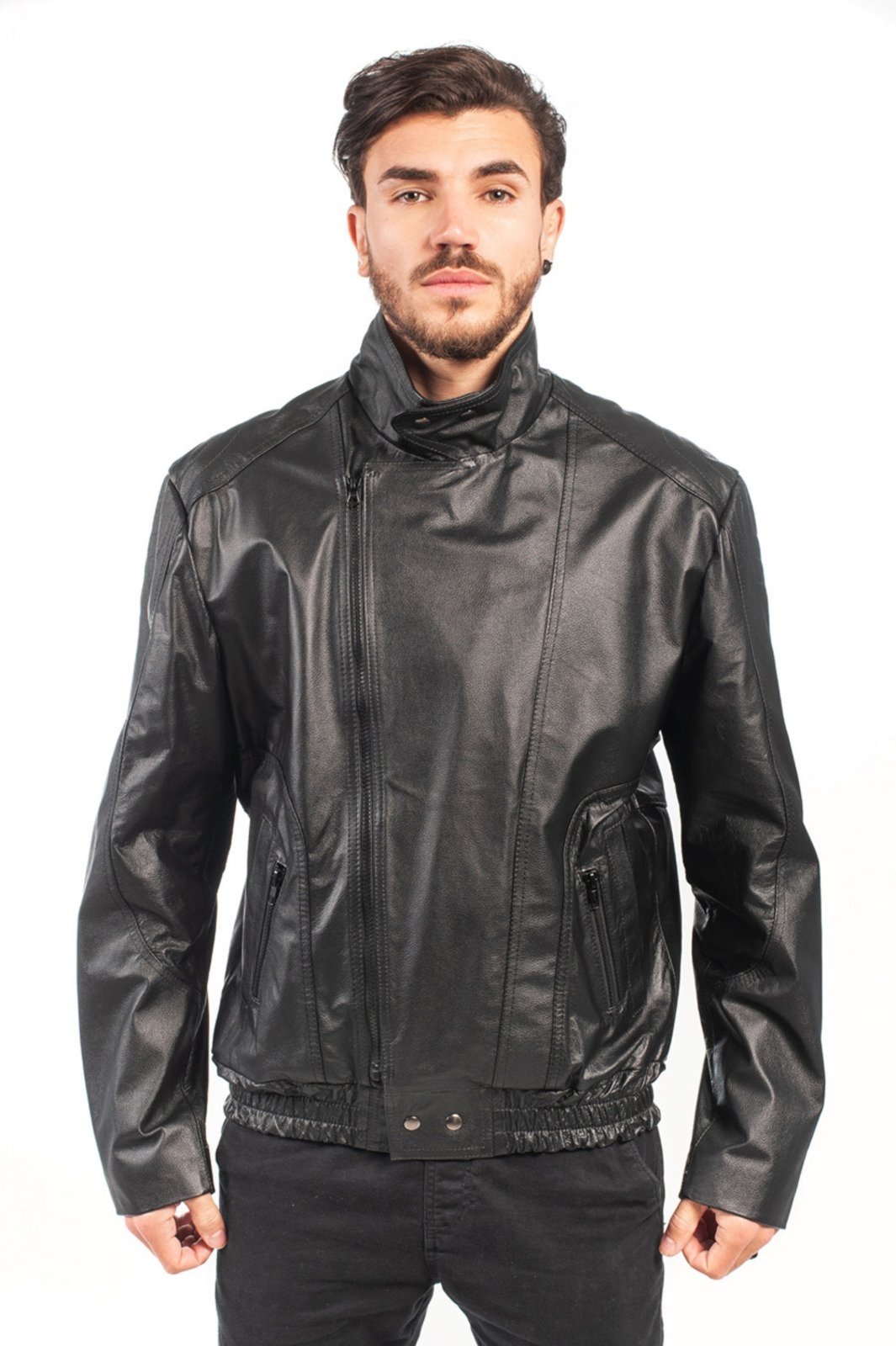 Jaqueta de Couro NP Couros Motociclista Preta