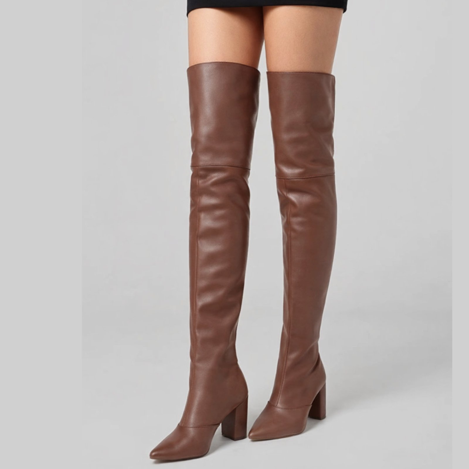 Bota Over 2 em 1 Feminina Salto Alto e Grosso 1822 Floter Cacau