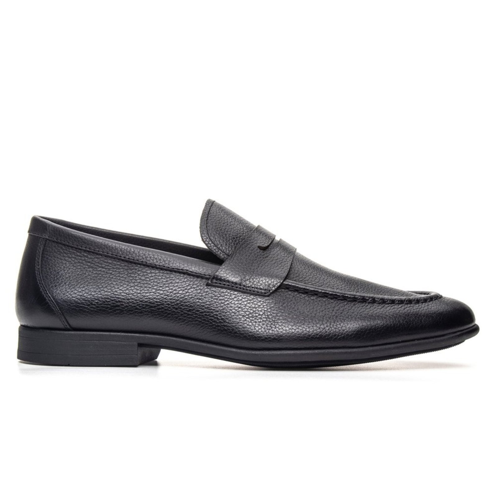 Mocassim Modena Jacometti Couro Preto Solado de Borracha