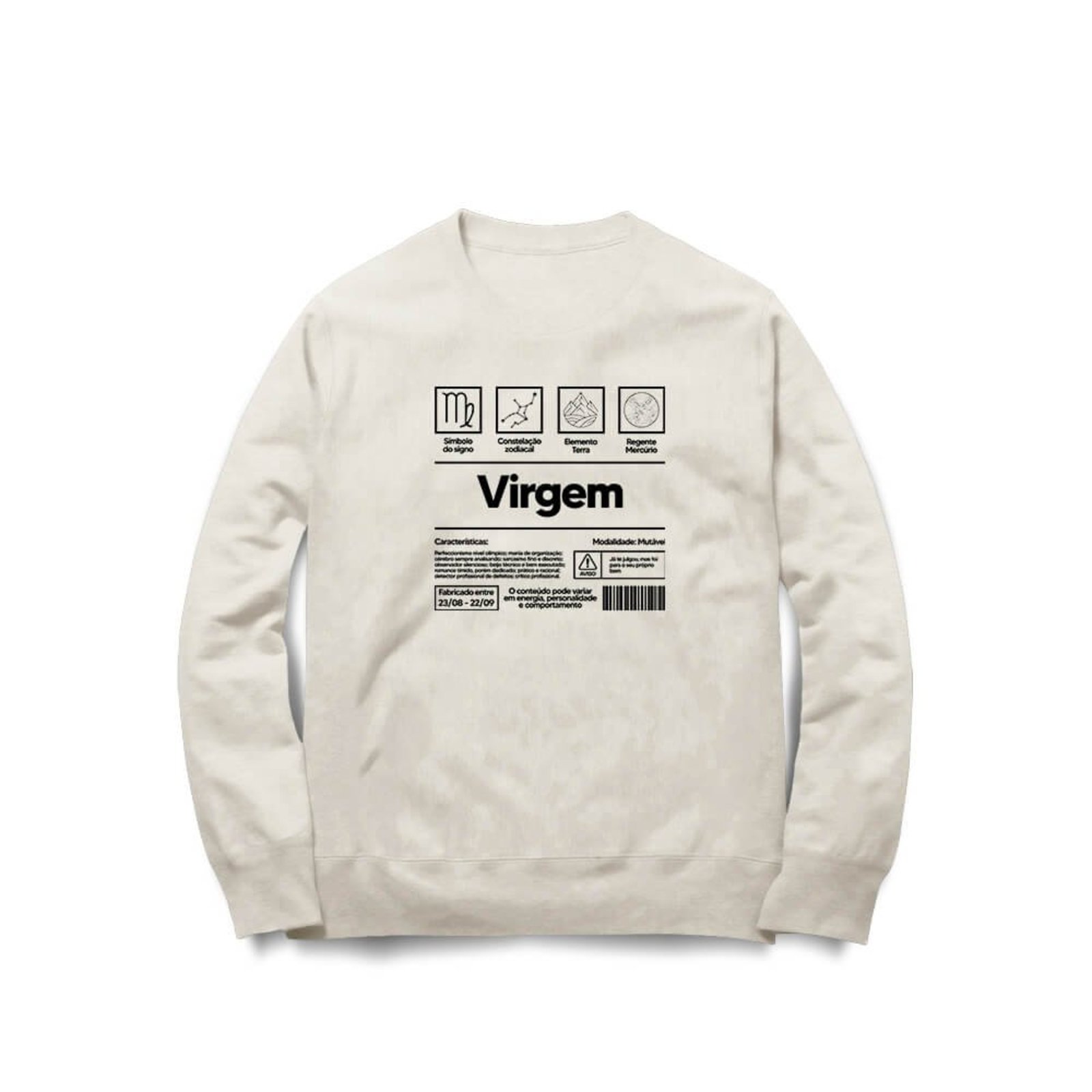Moletom Virgem - Off White - Casual - Studio Geek
