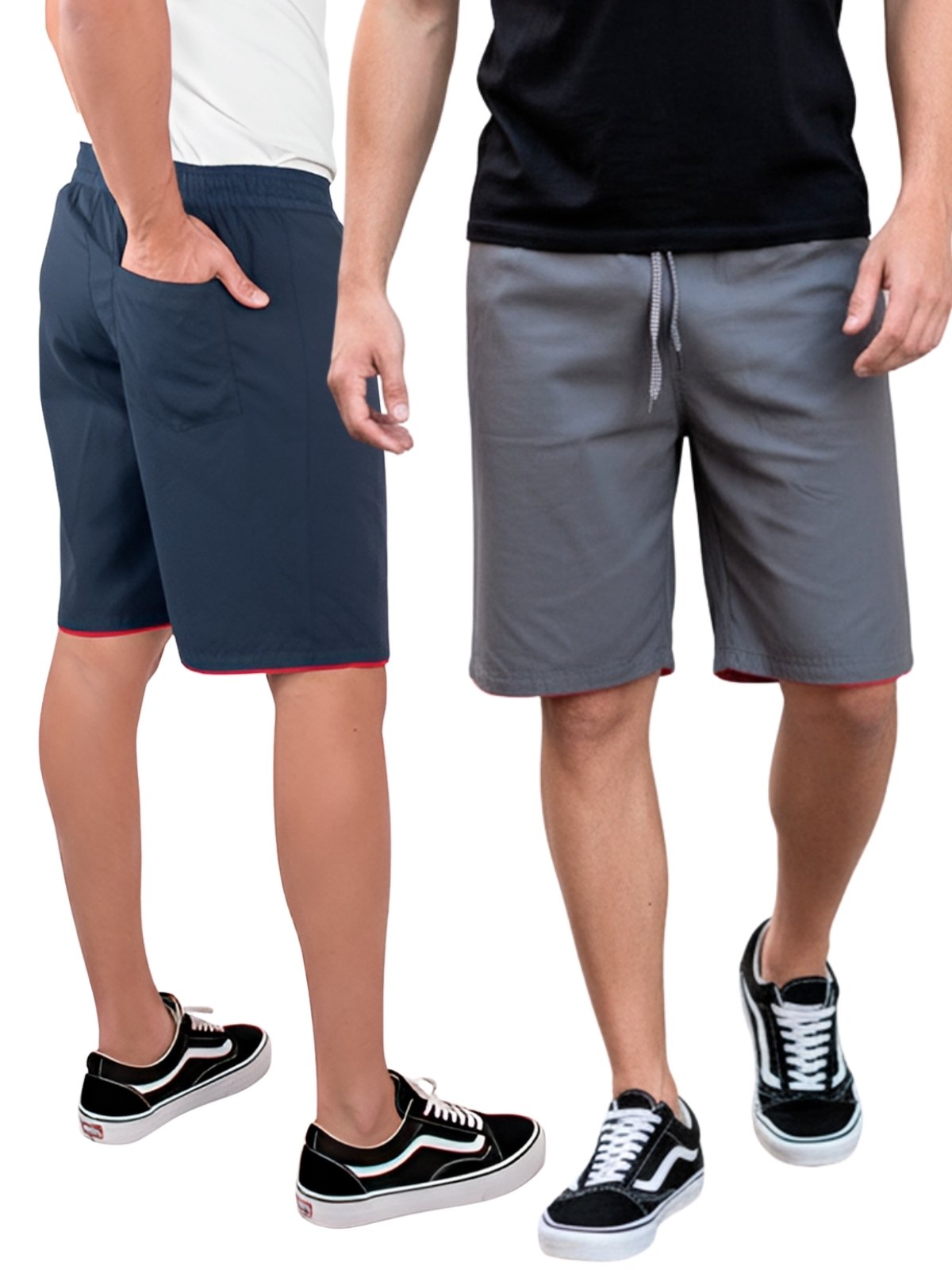 Kit 2 Bermuda Masculina Tactel Liso Esporte Academia Casual Bolso Traseiro