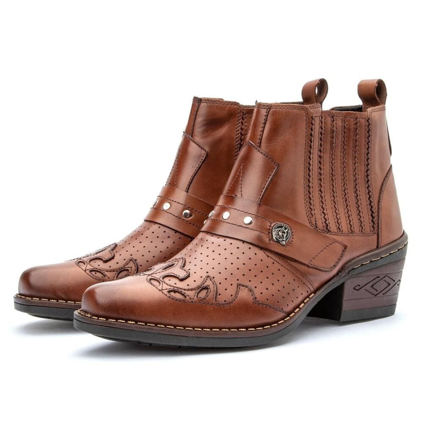 Bota de Couro Country Masculina Cano Curto Clube do Sapato de Franca DFT Texan Austin – Whiky Whisky