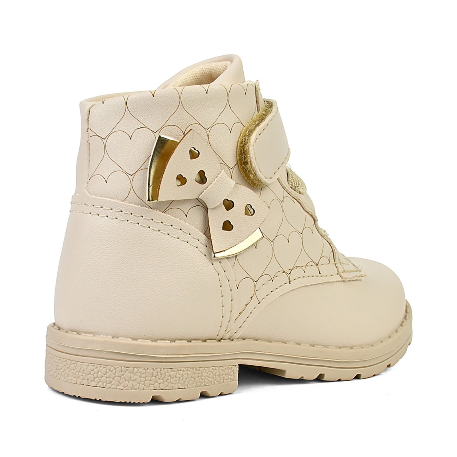 Vista 3 Infantil - Bota Coturno Feminino com Fecho de Contato e Elástico off-white off-white