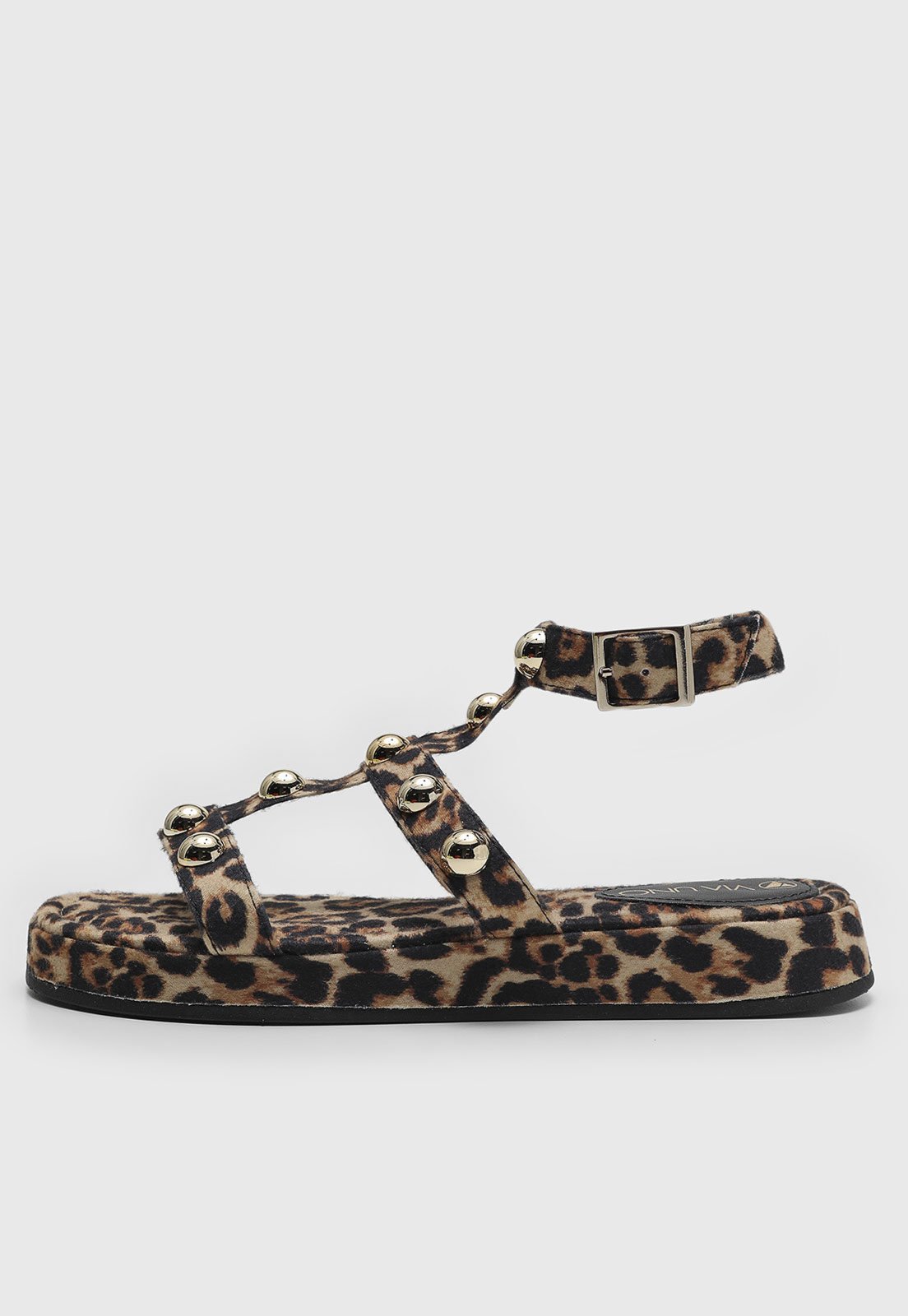 Sandália VIA UNO Animal Print Onça Caramelo