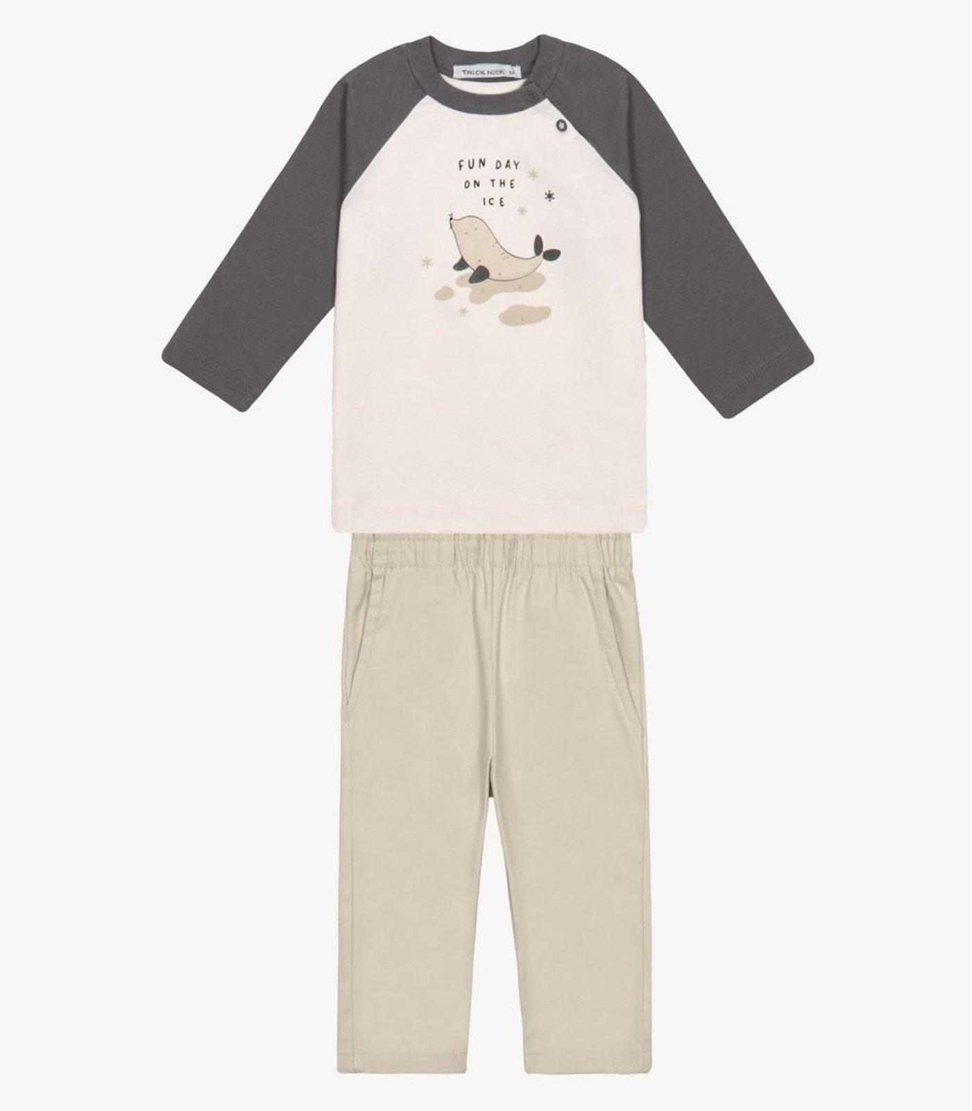 Infantil - Conjunto Camiseta com Calça Menino Trick Nick Cinza