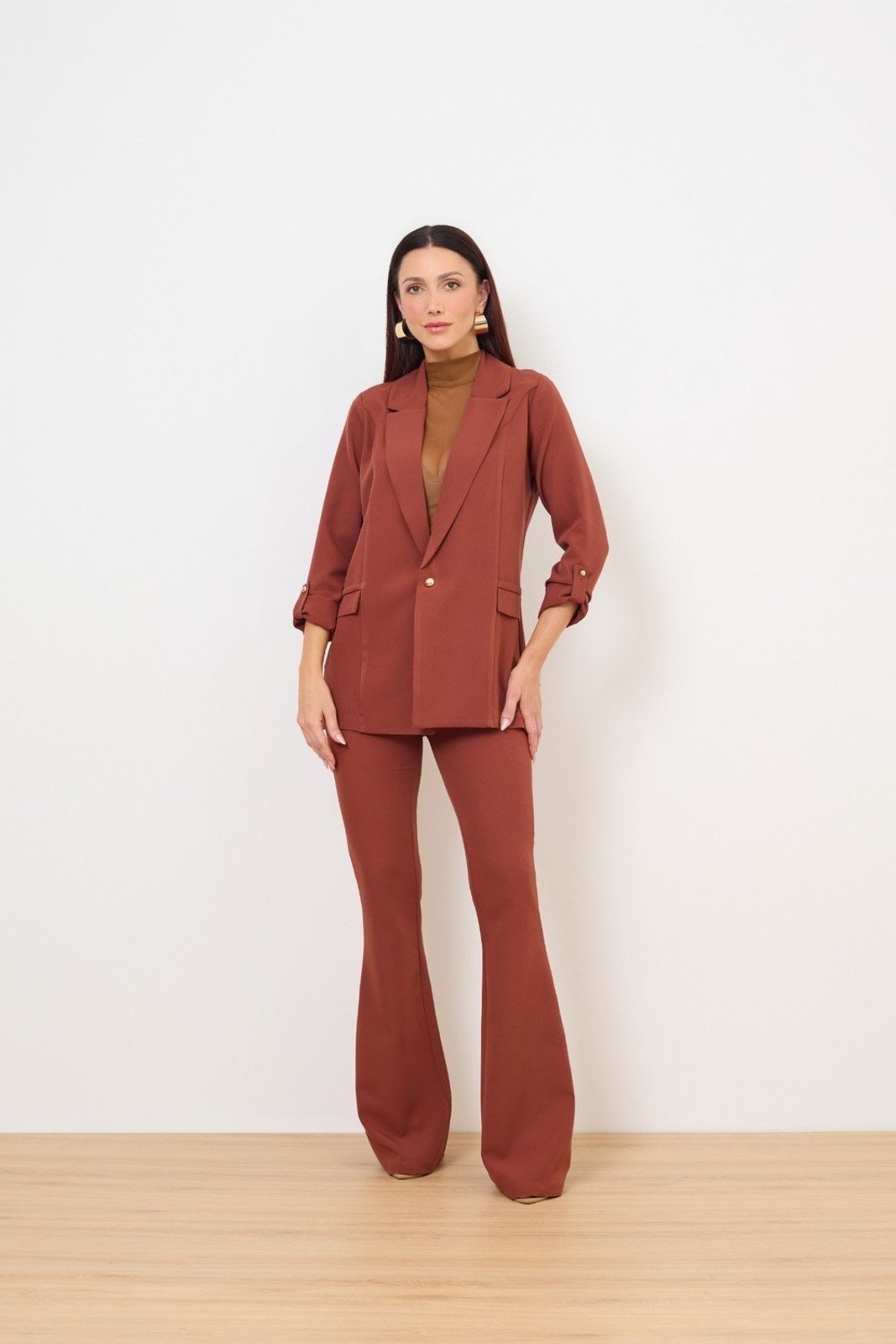 Calça Vanibele Flare Marrom