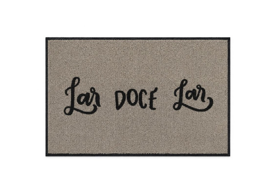 Tapete De Entrada 100% Poliéster Base Látex Antiderrapante 75x45cm - Lar Doce Lar