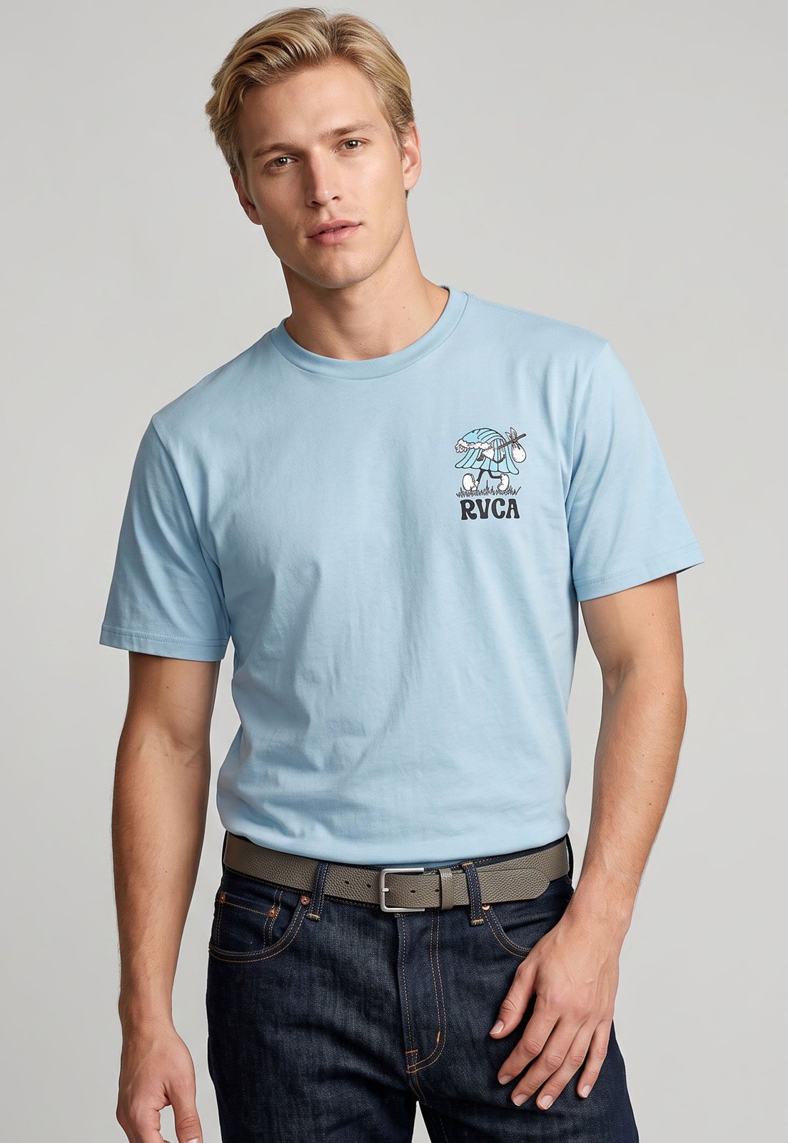 Camiseta Masculina RVCA Keep Lookin Azul
