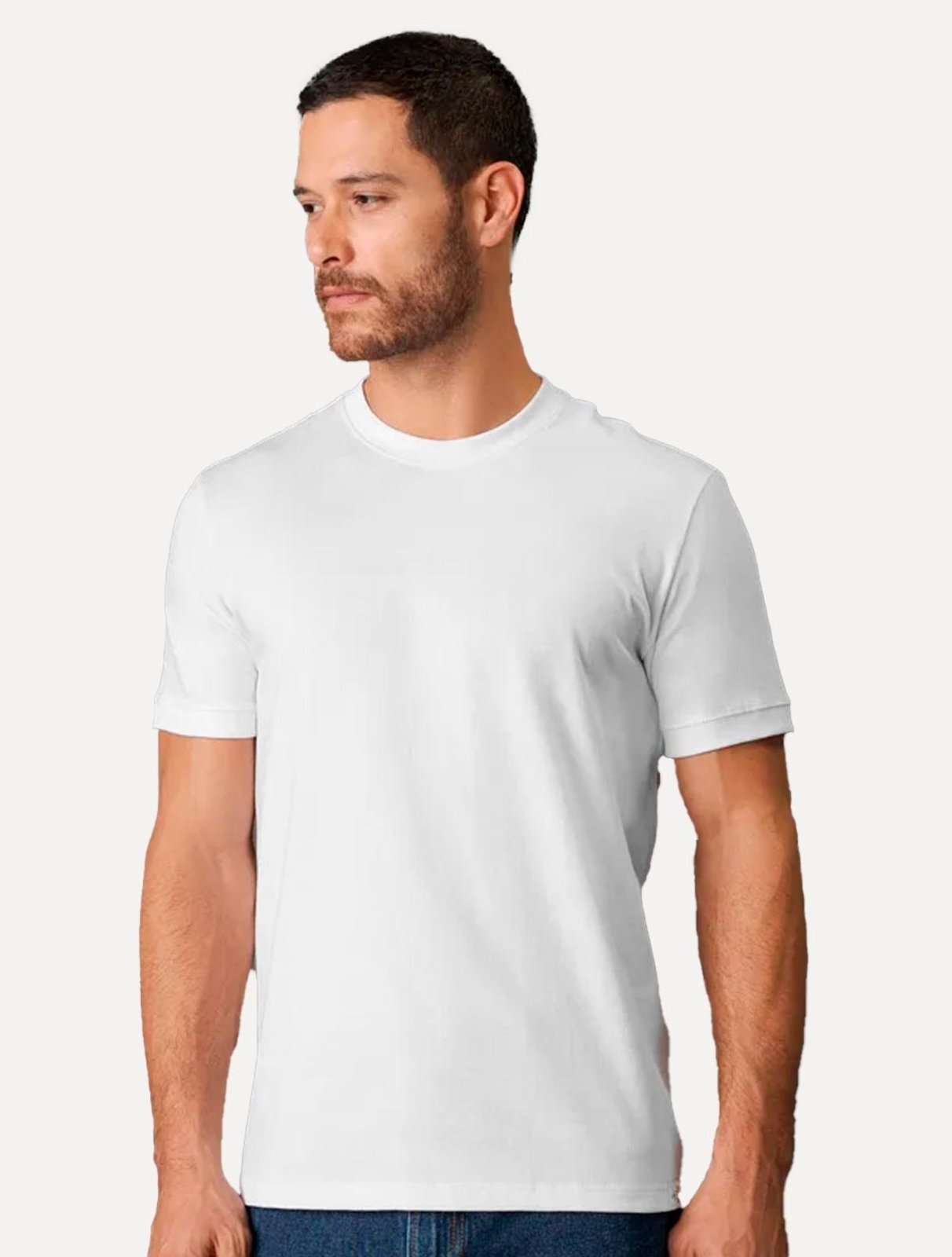 Camiseta Calvin Klein Masculina Malhão Com Punhos Branca