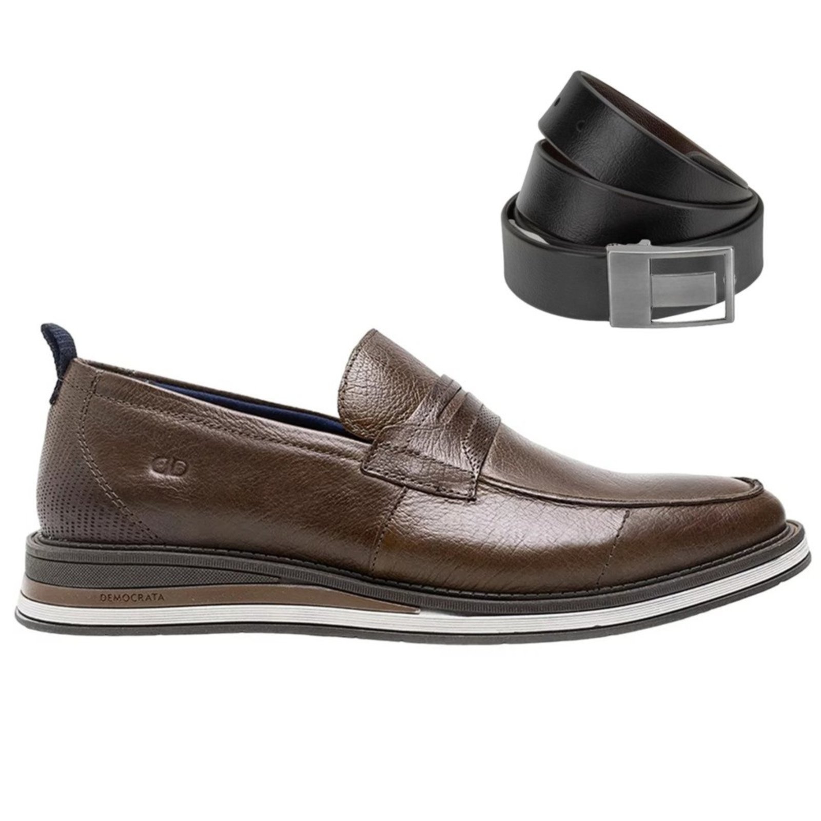 Kit Sapato Democrata Type Masculino + Cinto