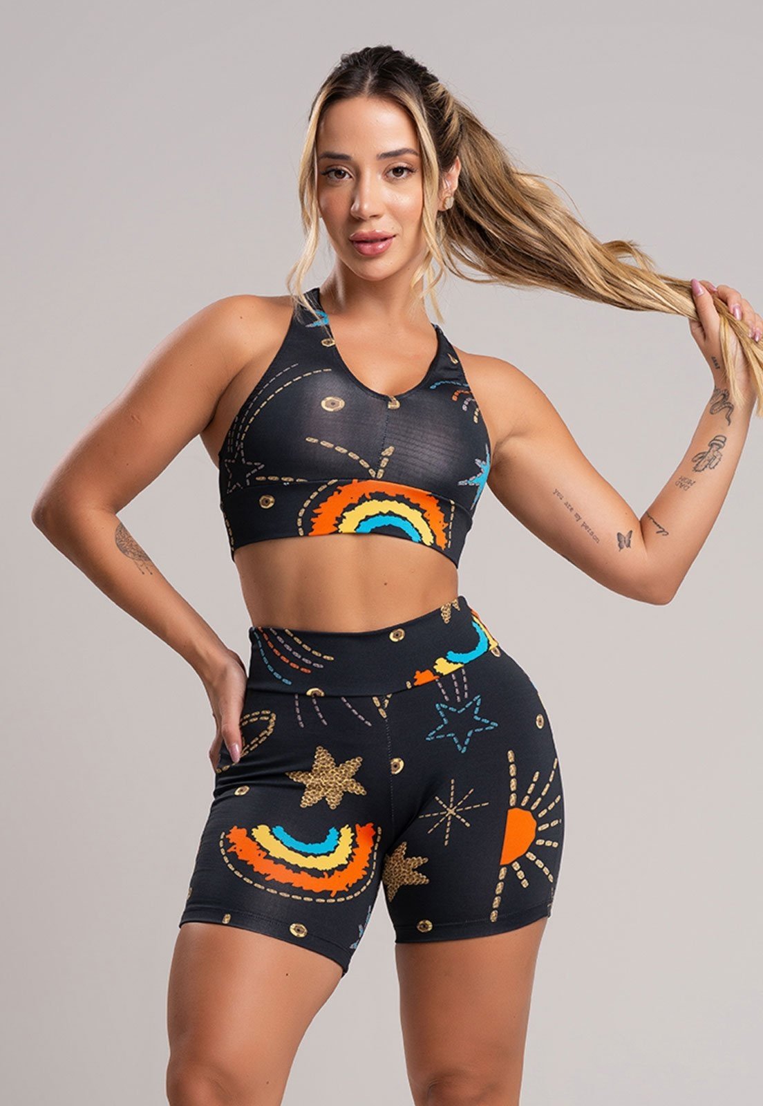 Short MVB Modas Curto Cintura Alta Fitness Cosmic