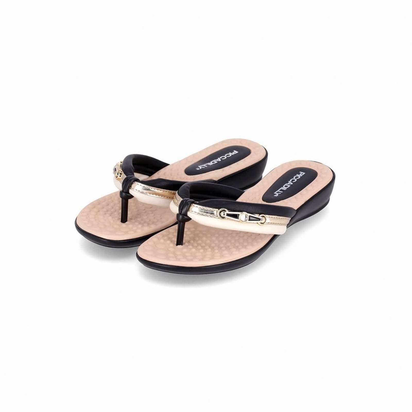 Vista 3 Chinelo Camila Preto com Off White Piccadilly preto white Piccadilly preto white