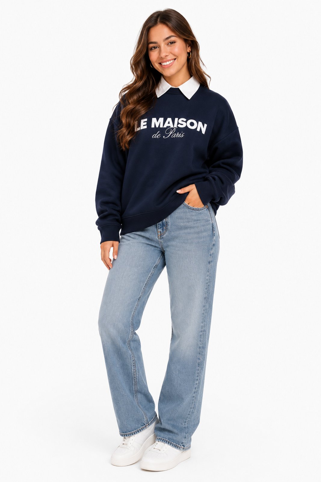 Moletom Feminino D Bell Outlet Fashion Felpudo Gola Dupla Azul Marinho
